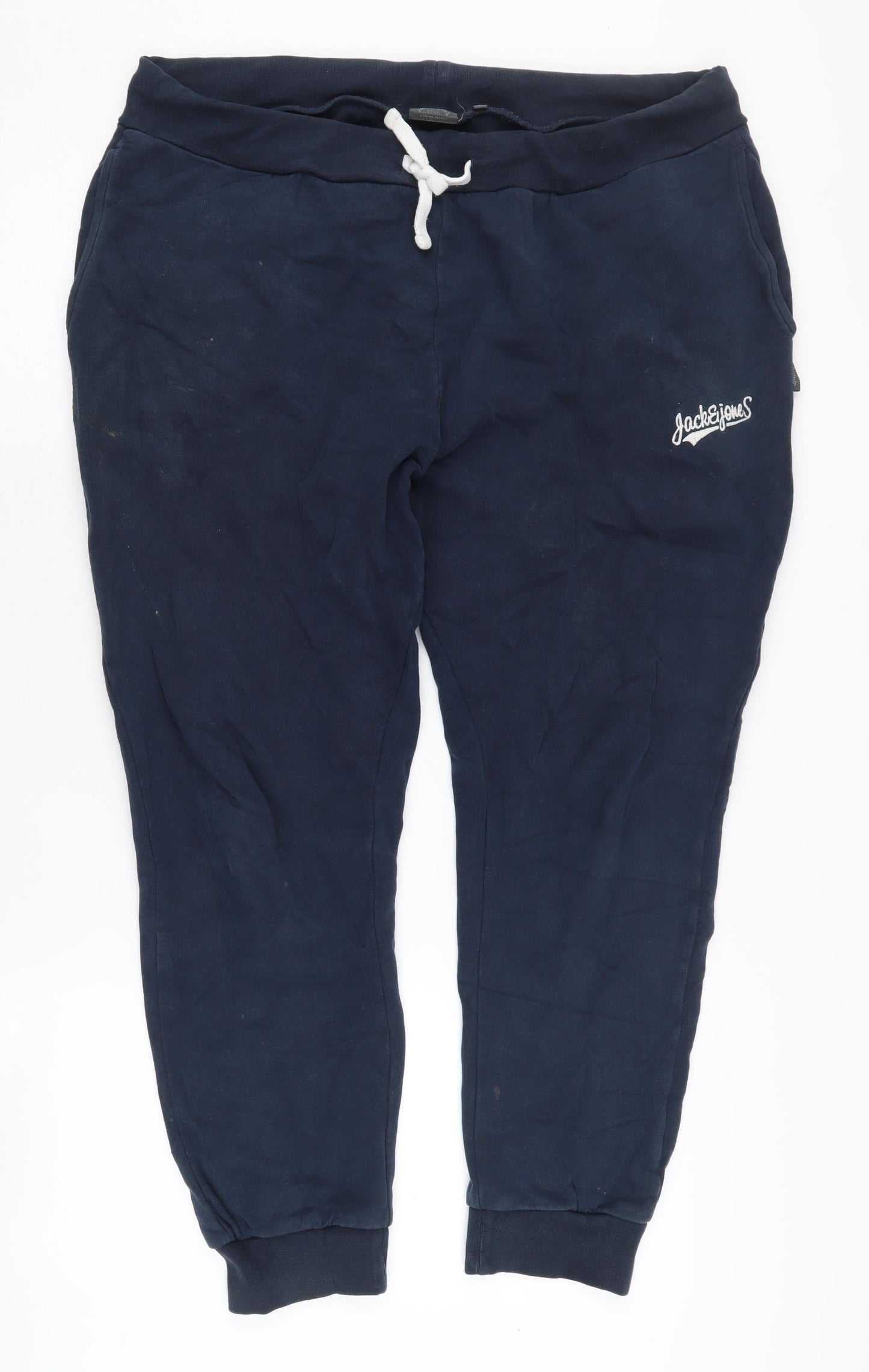 Jack & Jones Men's Blue Jogger Trousers, Size L, Cotton