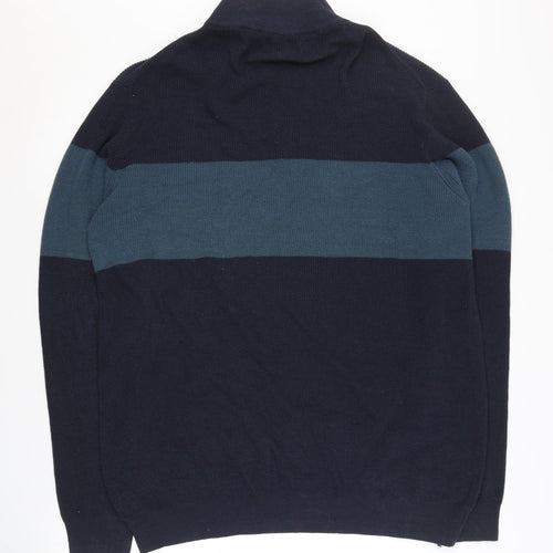 Lincoln Men's XL Blue Striped Pullover Jumper