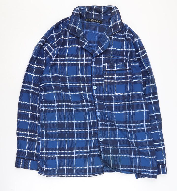 Strong Souls Men's Blue Plaid Pyjama Top S