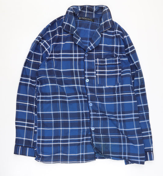 Strong Souls Men's Blue Plaid Pyjama Top S