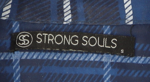 Strong Souls Men's Blue Plaid Pyjama Top S