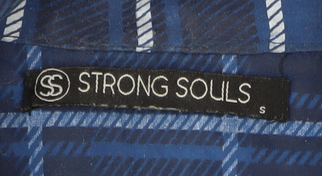 Strong Souls Men's Blue Plaid Pyjama Top S