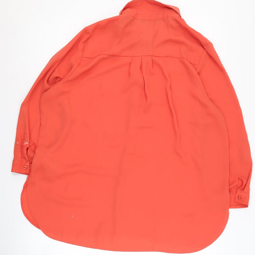 Dorothy Perkins Women's Orange Button-Up Shirt Size 16