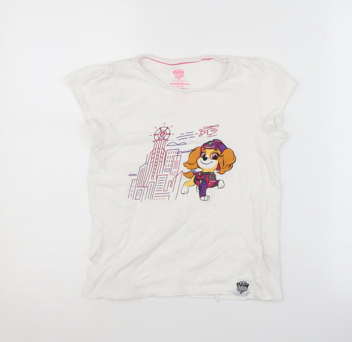 Lupilu Girls White PAW Patrol T-Shirt, 8-10 Years, Cartoon Style