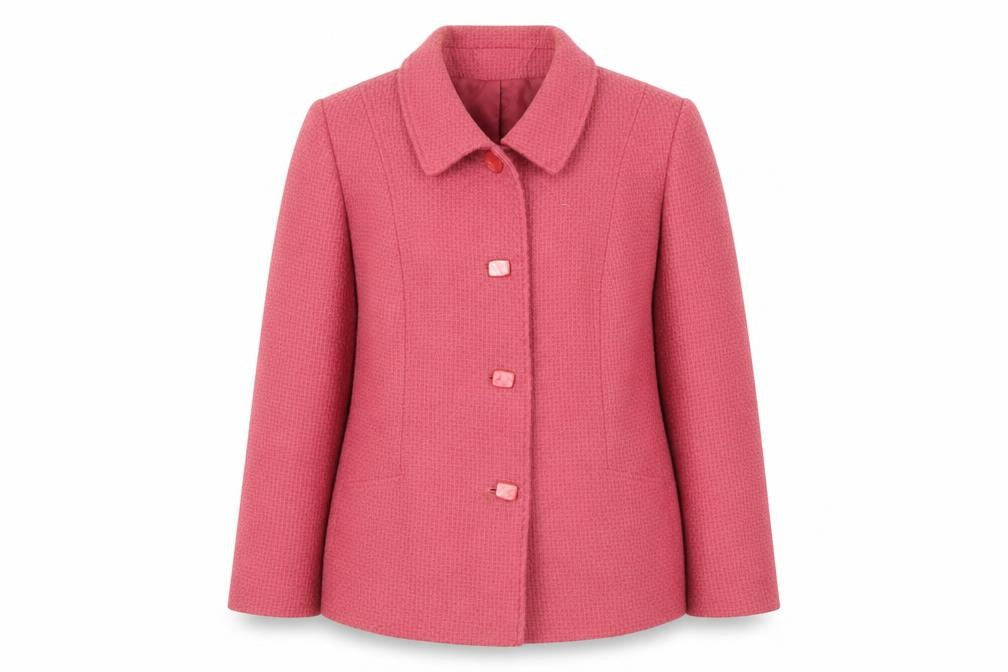 Front view of Eastex Pink Women's Blazer, size 18, Wool, Elegant