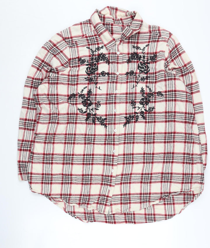 M&S Women's Multicoloured Plaid Button-Up Shirt