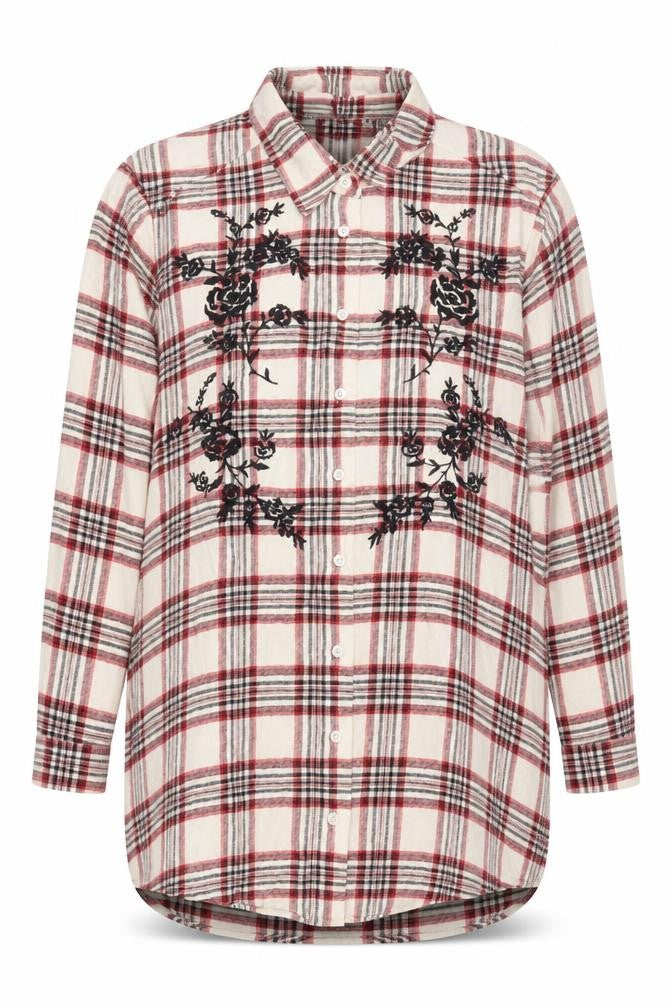 Front view of Marks & Spencer Women's Multicoloured Plaid Button-Up Shirt