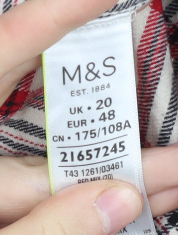 M&S Women's Multicoloured Plaid Button-Up Shirt