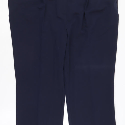 Damart Women's Blue Trousers Size 24 Flat Front