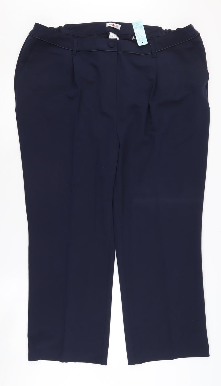 Damart Women's Blue Trousers Size 24 Flat Front