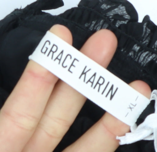 Grace Karin Black Long Sleeve Dress XL Women