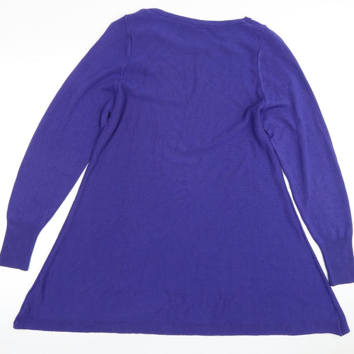 Marks and Spencer Women's Purple A-Line Dress - Size 12