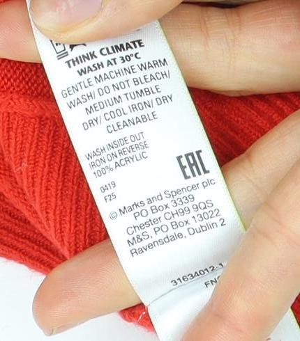 Marks and Spencer Red Women's XS Mock Neck Pullover