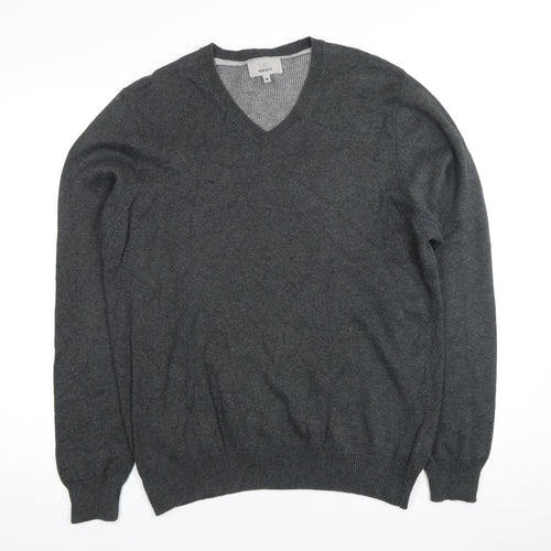 Marks and Spencer Men's Grey V-Neck Pullover Jumper M