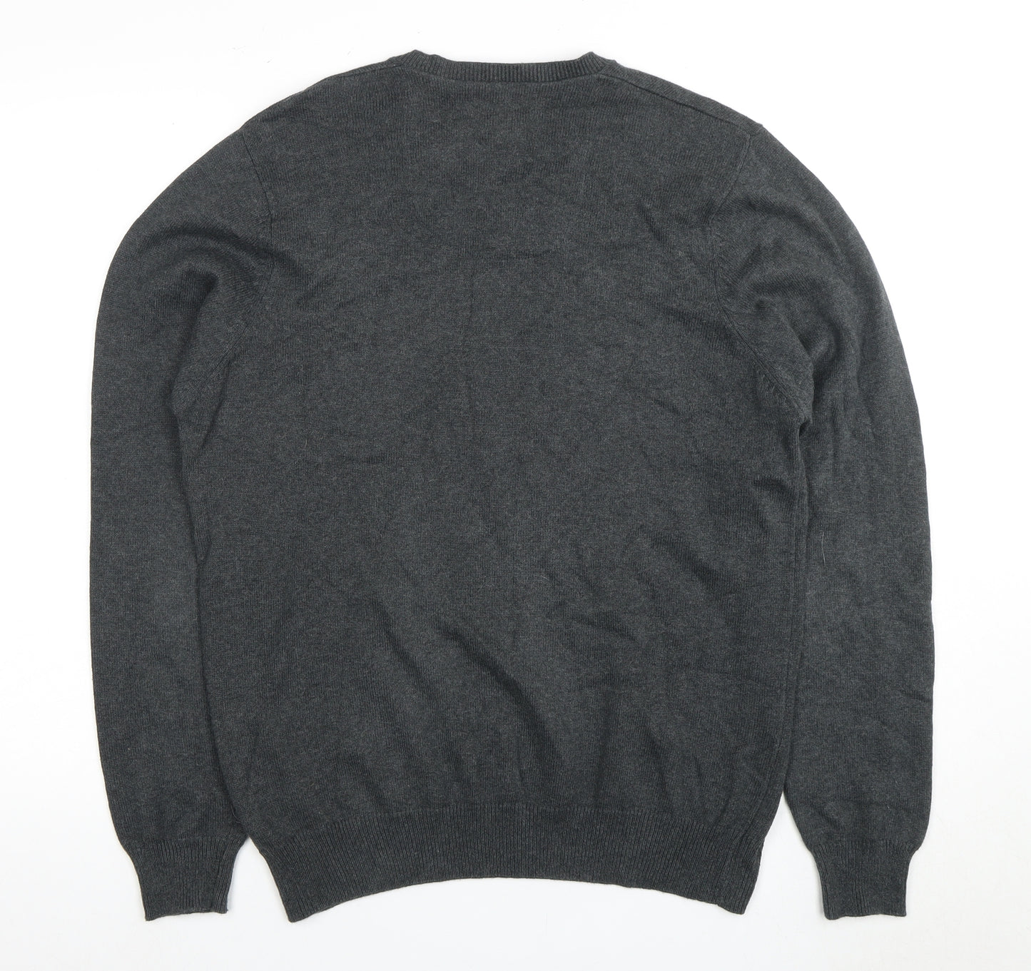 Marks and Spencer Men's Grey V-Neck Pullover Jumper M