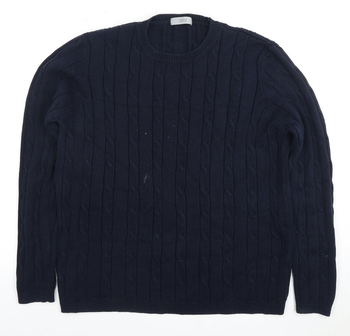 Marks and Spencer Women's Blue Cable-Knit Jumper