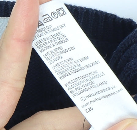 Marks and Spencer Women's Blue Cable-Knit Jumper