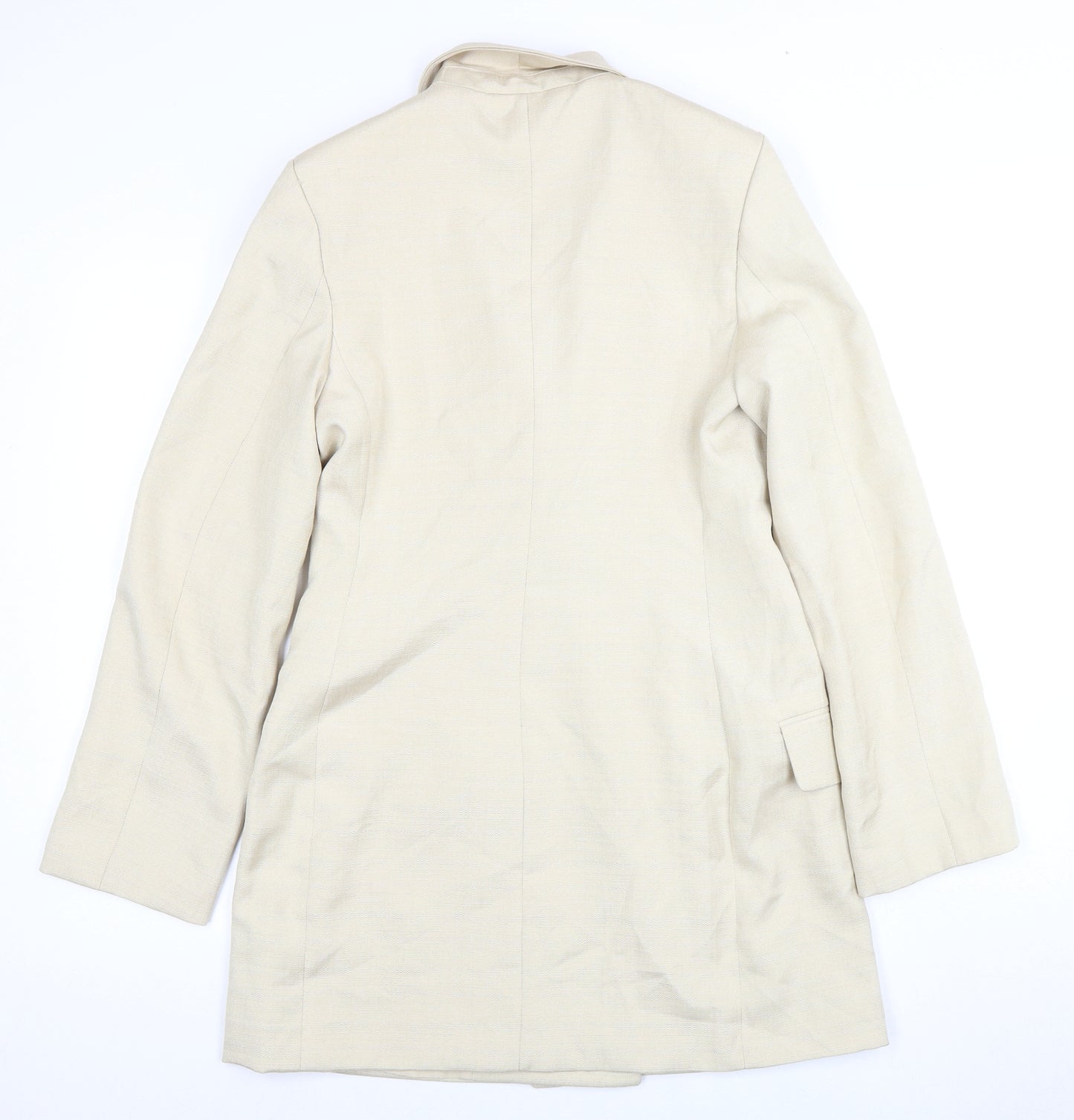 H&M Women's Beige Suit Jacket, Size 12, Double Breasted