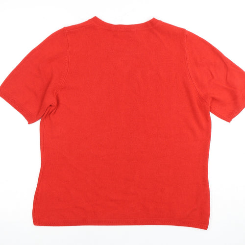 Marks and Spencer Women's Red Crew Neck T-Shirt Size 14