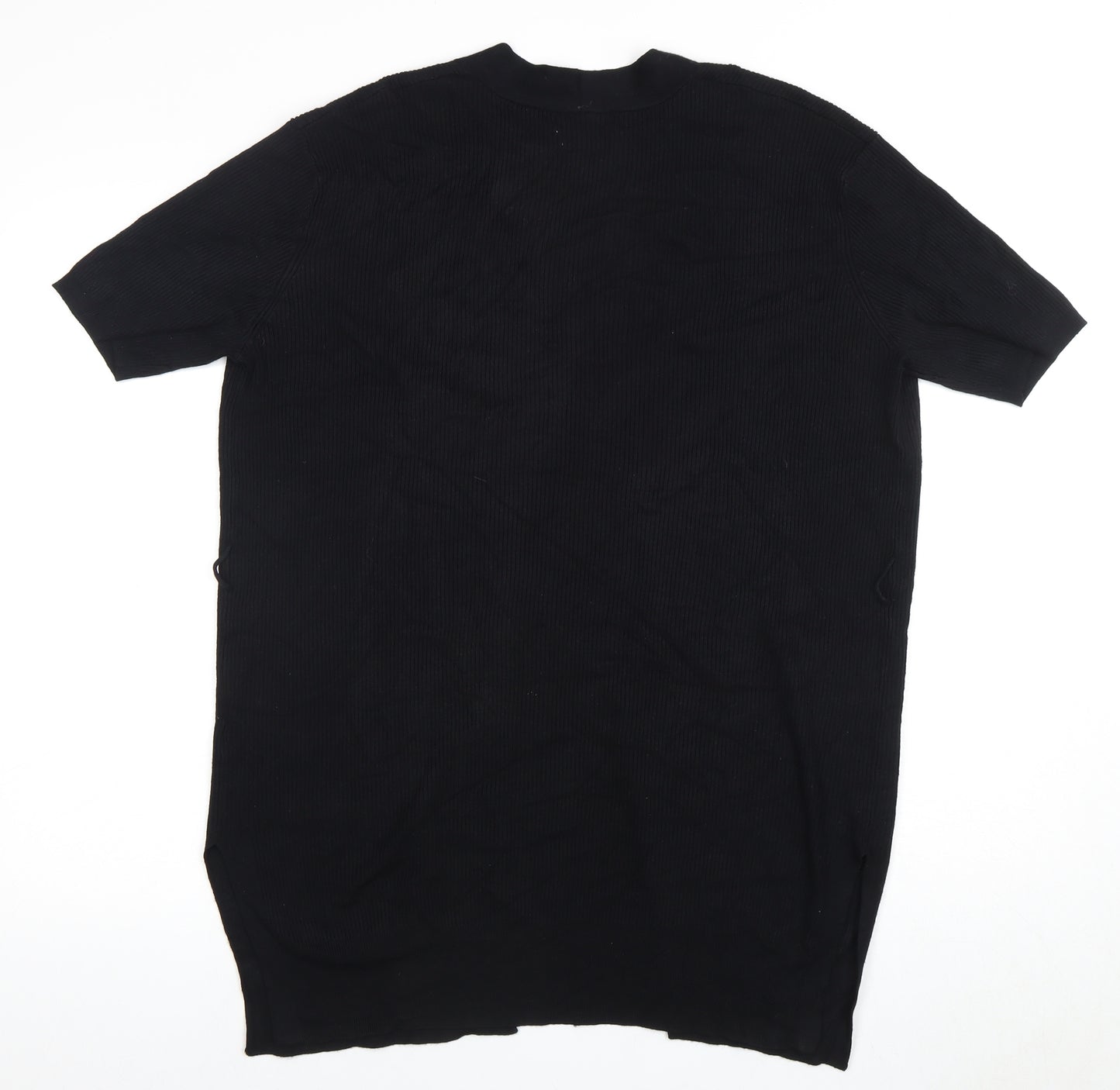 Marks and Spencer Women's Black Open Front Short Sleeve Cardigan, Medium Size, Viscose