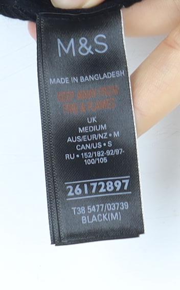 Marks and Spencer Women's Black Open Front Short Sleeve Cardigan, Medium Size, Viscose