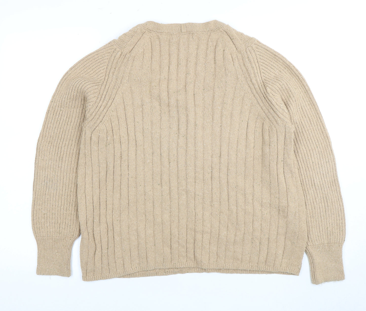 Marks and Spencer Women’s Beige Henley Jumper - Size L
