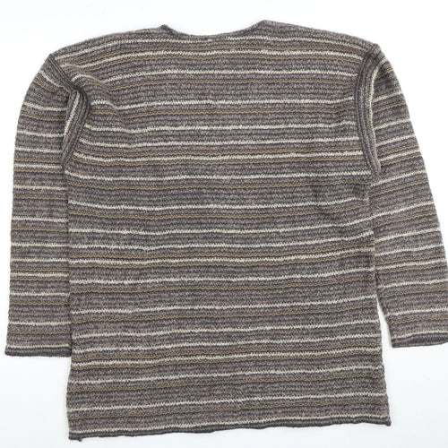 Burtons Unisex V-Neck Striped Pullover Jumper L
