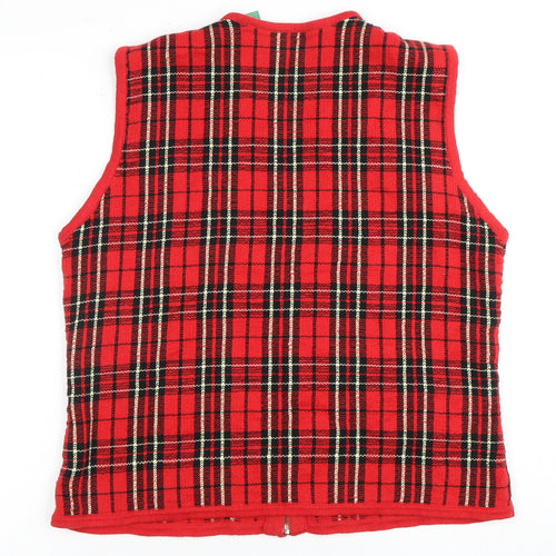 Liz Claiborne Red Plaid Men's Vest, Size M, Casual Golf