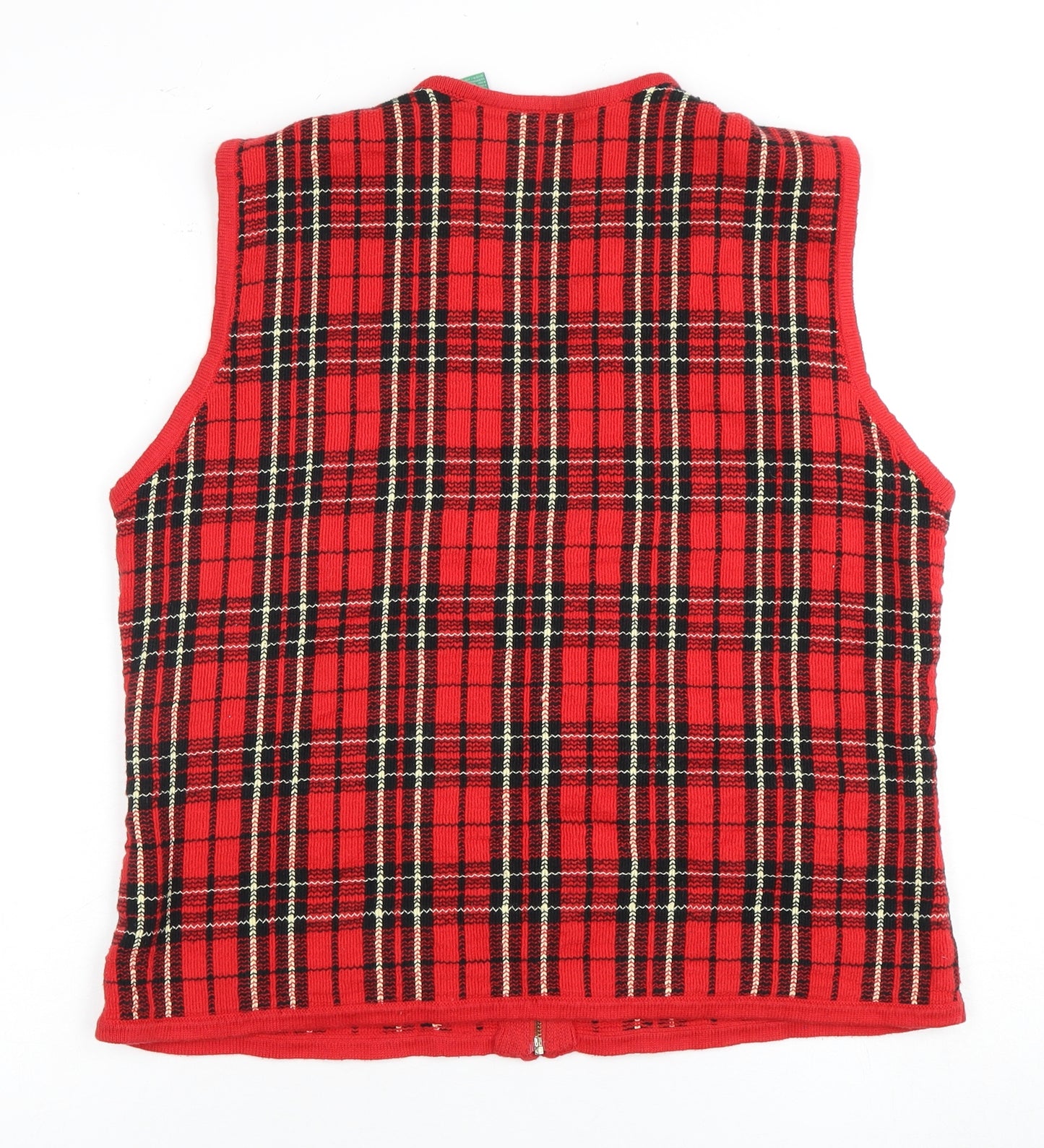 Liz Claiborne Red Plaid Men's Vest, Size M, Casual Golf