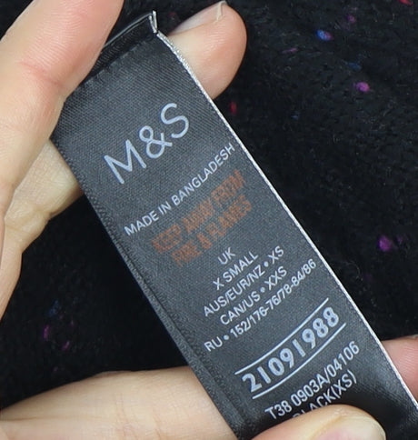 Marks and Spencer Women's Black XS Open Front Cardigan