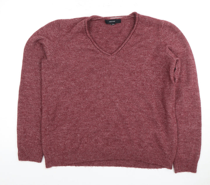 Vero Moda Women's Red V-Neck Pullover Jumper Size 16
