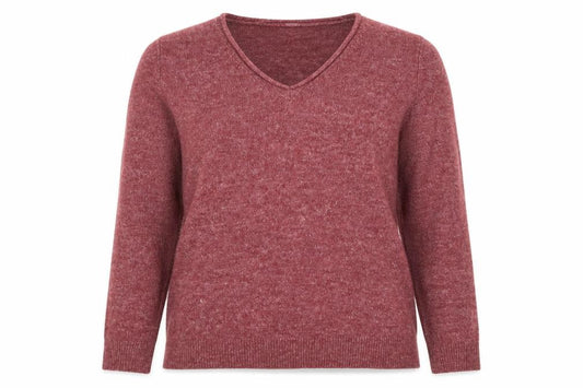 Front view of Vero Moda Women's Red V-Neck jumper, size 16