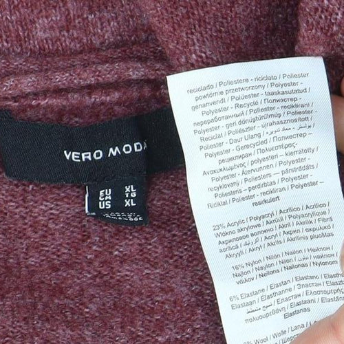 Vero Moda Women's Red V-Neck Pullover Jumper Size 16