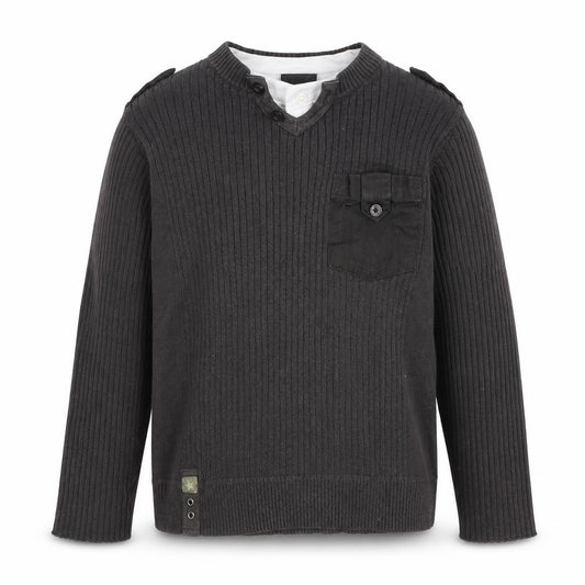 Next Boys Black Henley Pullover Jumper Age 6 Years