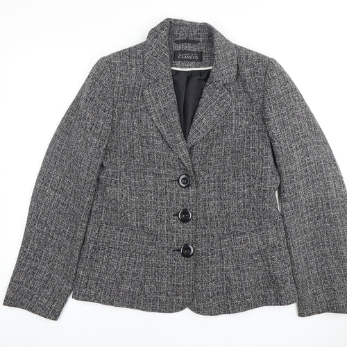 BHS Grey Blazer for Women, Size 12, Three-Button