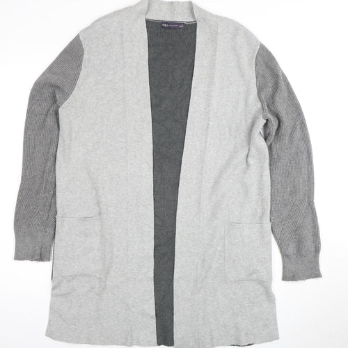 Marks and Spencer Women's Grey Open Front Cardigan, Size 14, Open Style
