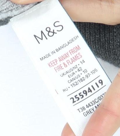 Marks and Spencer Women's Grey Open Front Cardigan, Size 14, Open Style