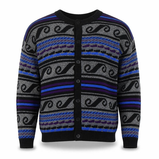 Front view of Private Eyes Men's Multicoloured L Cardigan