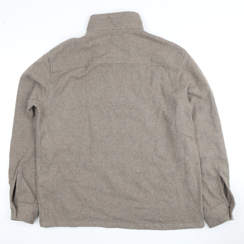 Zara Men's Brown 1/2 Zip Wool-Blend Sweater M