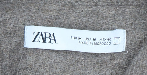 Zara Men's Brown 1/2 Zip Wool-Blend Sweater M