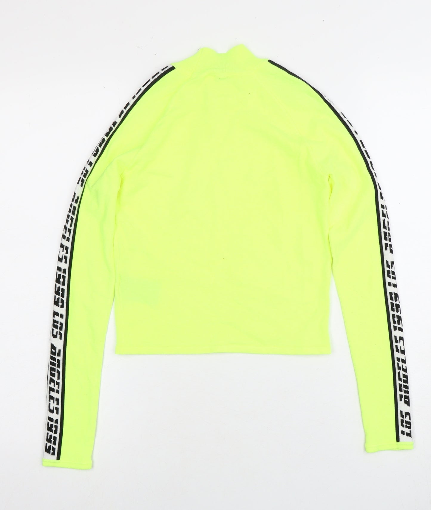 H&M Women's Neon Green XS Pullover Mock Neck Jumper