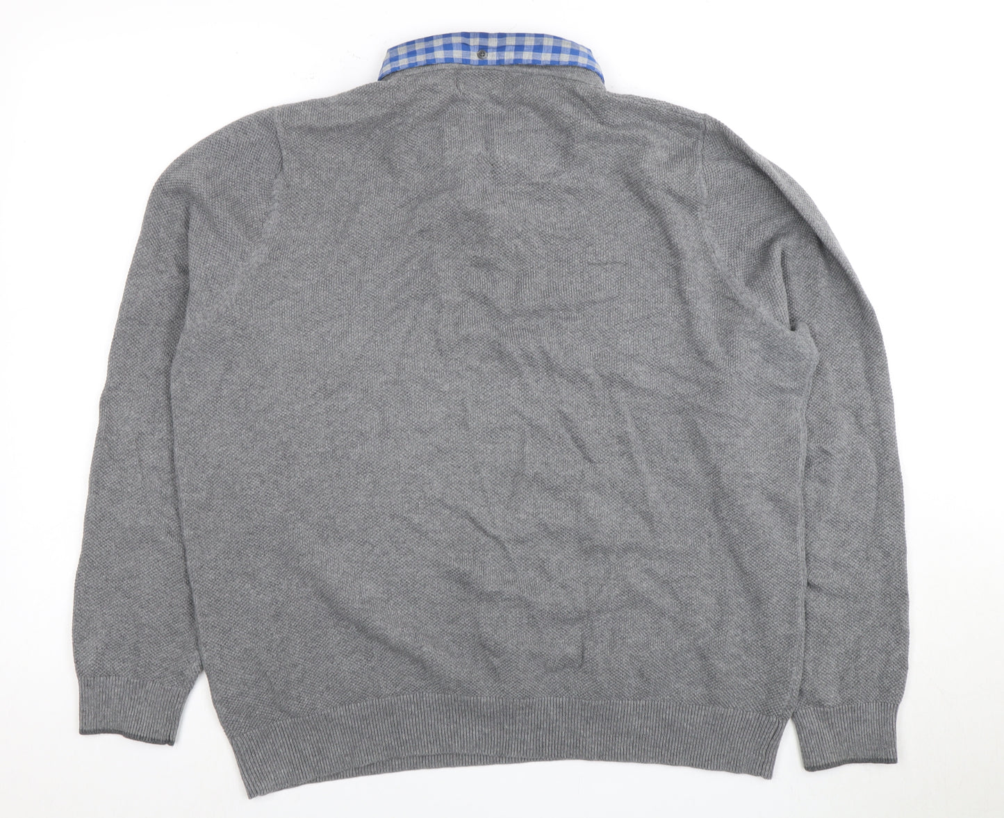 Marks and Spencer Men's Grey V-Neck Pullover, Large