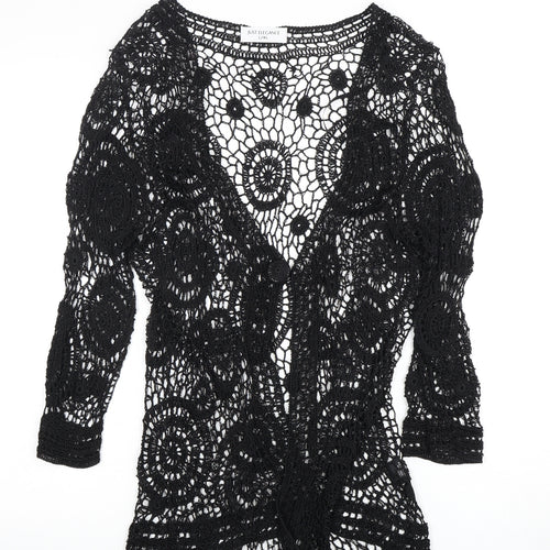 Just Elegance Women's Black L/XL Crochet Cardigan