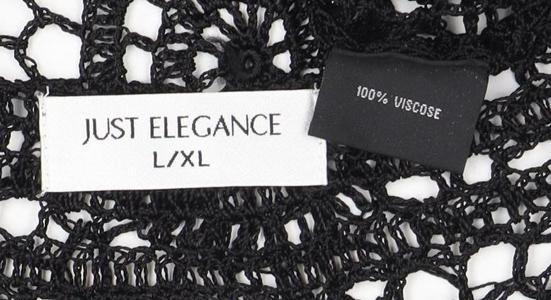 Just Elegance Women's Black L/XL Crochet Cardigan