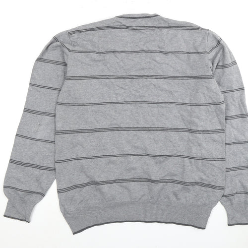 Marks and Spencer Men's Grey Medium Striped Pullover