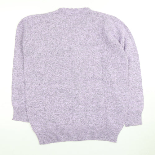 Classics Women's Purple Cardigan, Size 12/14, Embroidered Knit