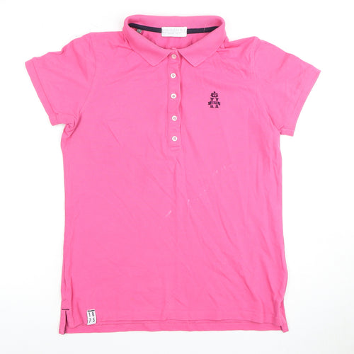 Hurlingham Polo Women's Pink Polo Shirt L