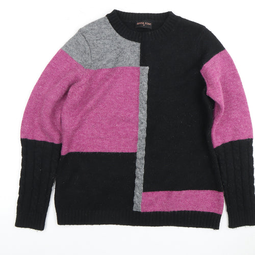 Anna Rose Women's Multicolour Geometric Pullover Jumper M