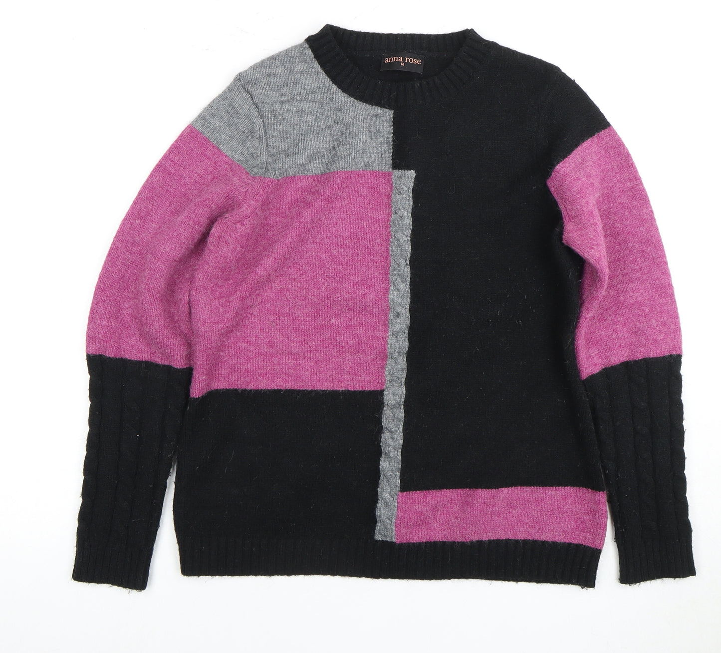 Anna Rose Women's Multicolour Geometric Pullover Jumper M