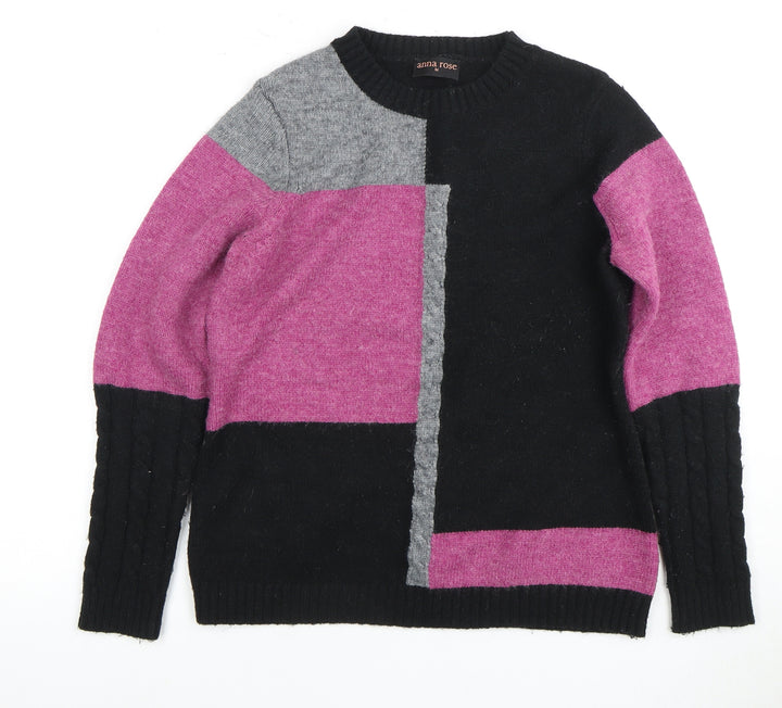 Anna Rose Women's Multicolour Geometric Pullover Jumper M